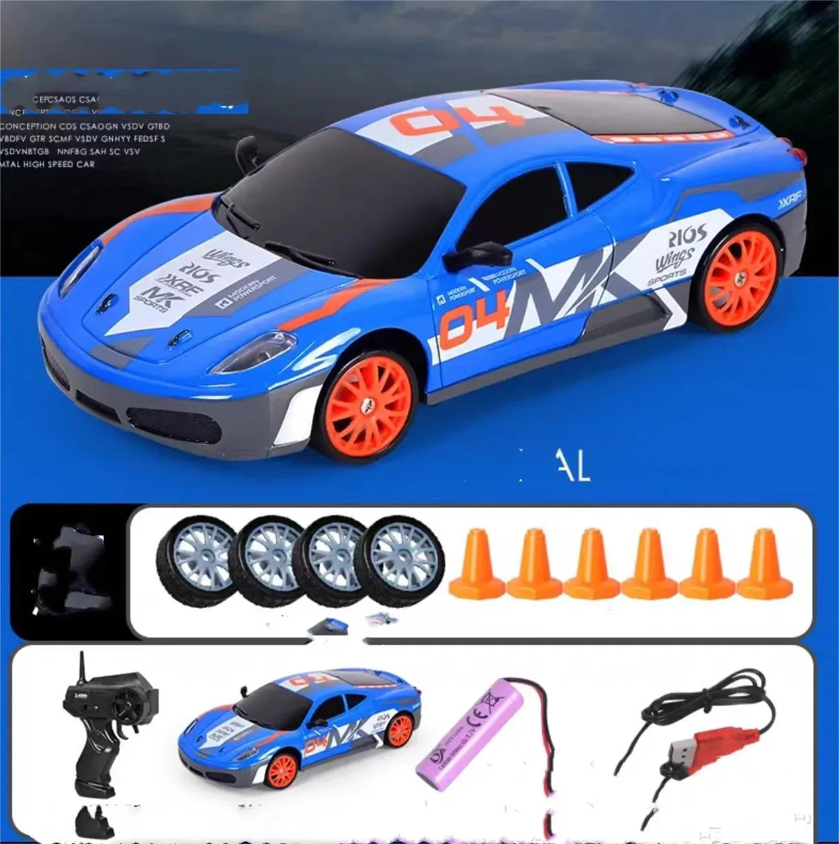 2.4G Drift Rc Car 4WD RC Drift Car Toy Remote Control GTR Model AE86 Vehicle Car RC Racing Car Toy for Children Christmas Gifts