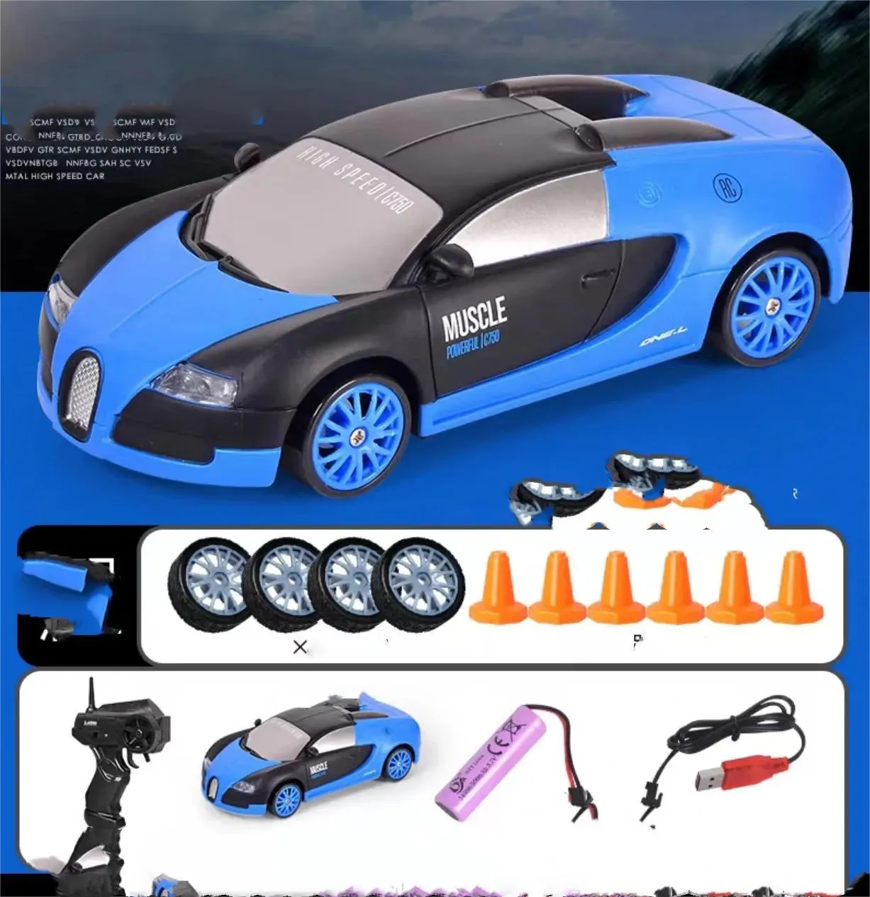 2.4G Drift Rc Car 4WD RC Drift Car Toy Remote Control GTR Model AE86 Vehicle Car RC Racing Car Toy for Children Christmas Gifts