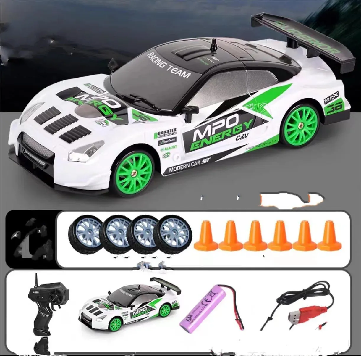 2.4G Drift Rc Car 4WD RC Drift Car Toy Remote Control GTR Model AE86 Vehicle Car RC Racing Car Toy for Children Christmas Gifts