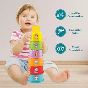 3-in-1 Stacking Cup Set with Shape & Colour Sorter - Baby & Toddler Activity Toy