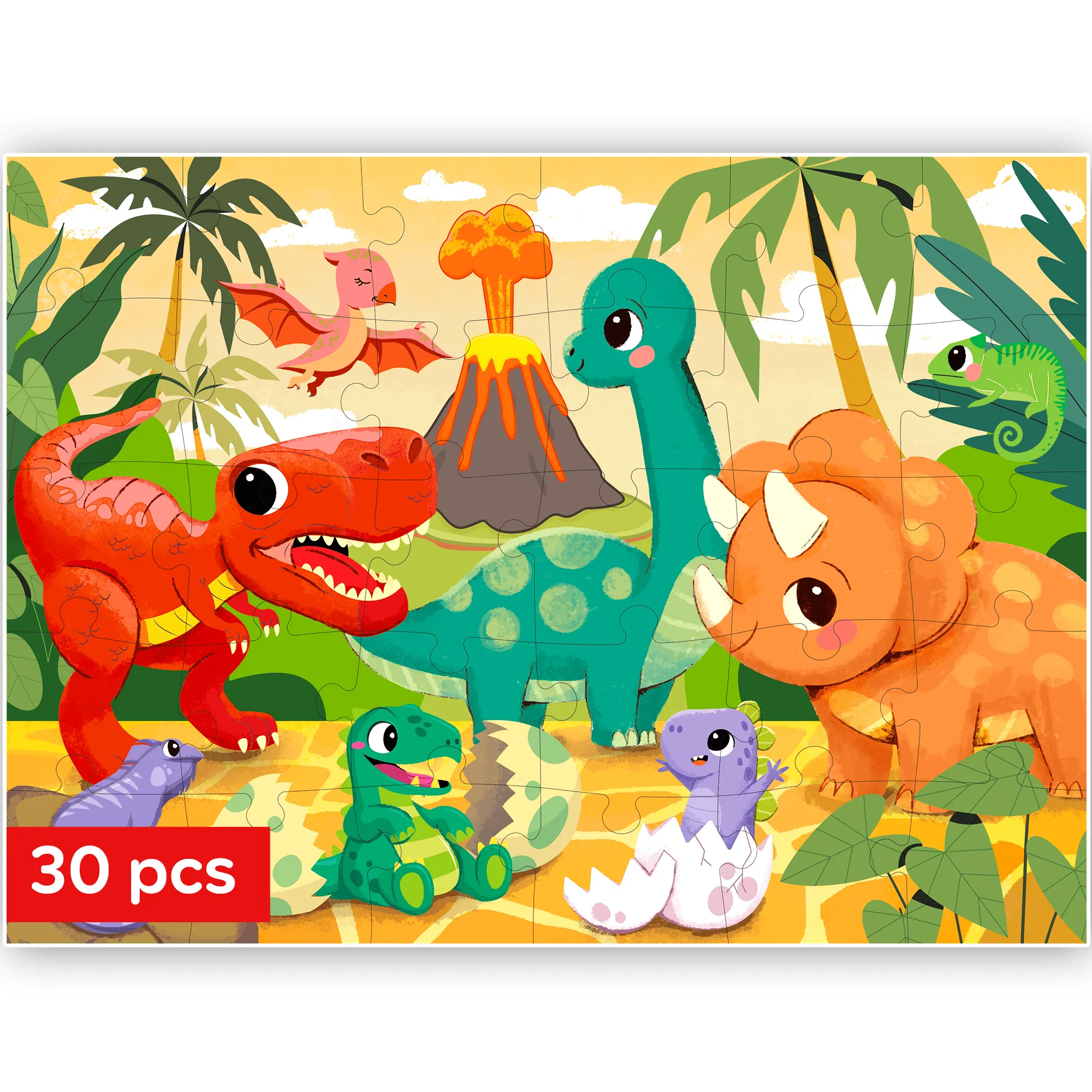 30 Pcs Jigsaw Puzzles for Kids | Dinosaurs