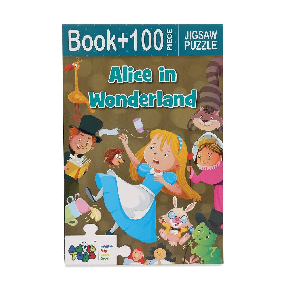 Alice in Wonderland - Jigsaw Puzzle (100 Piece   32 Pages illustrated story book)