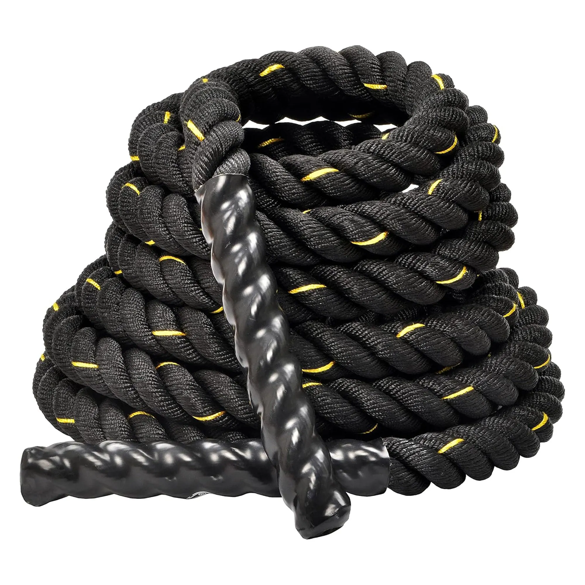 BalanceFrom 3 Strand Training Rope, Durable Workout Equipment, 30 Feet, Black