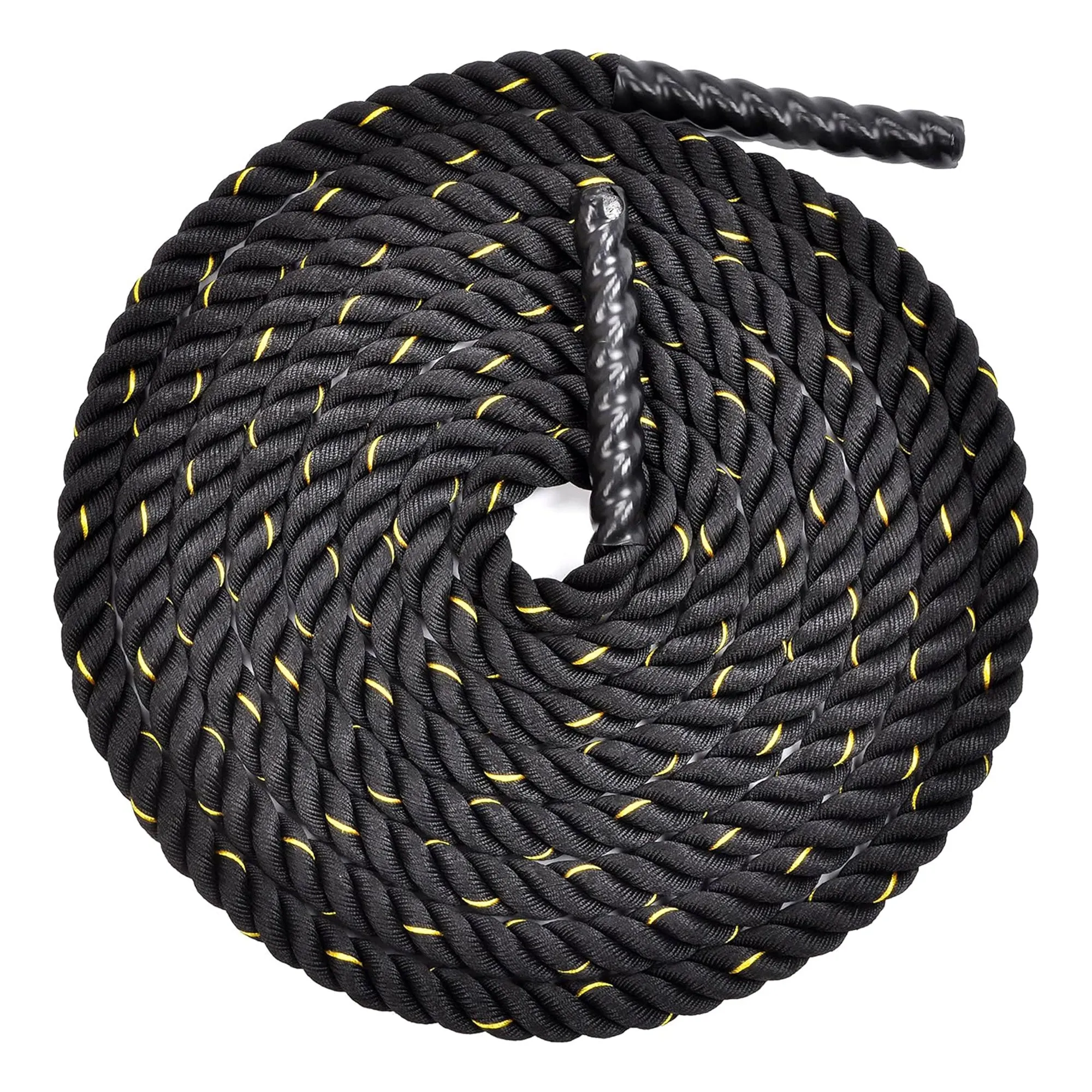 BalanceFrom 3 Strand Training Rope, Durable Workout Equipment, 30 Feet, Black