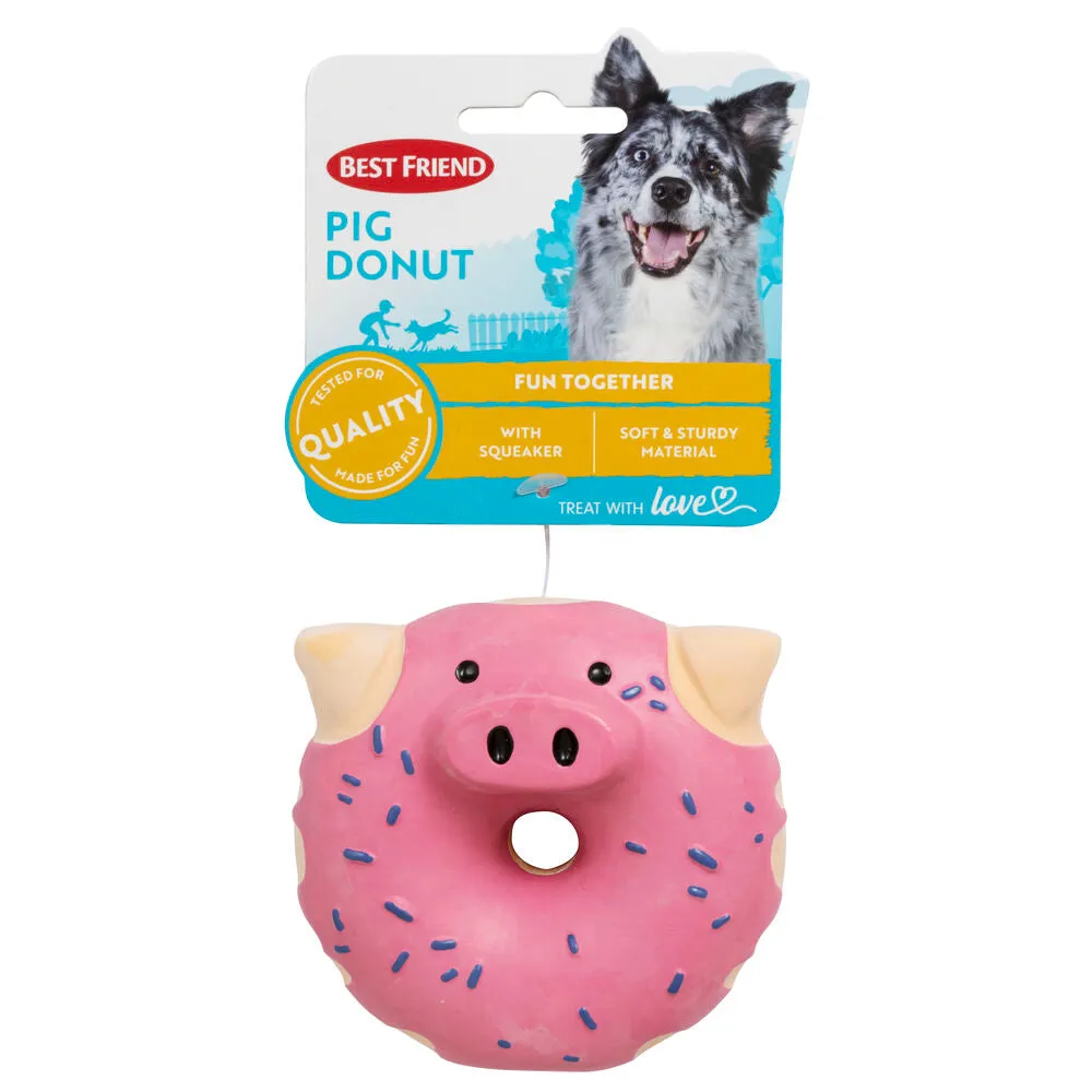 Best Friend Pig Donut dog latex toy