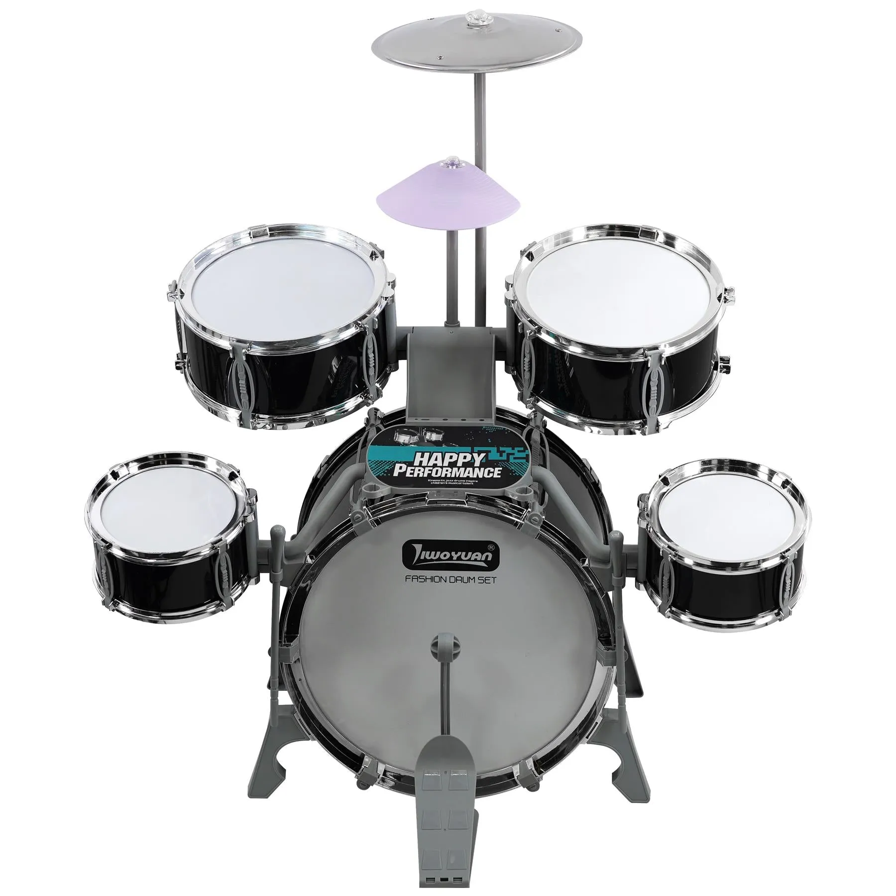 Black Multi functional Kids Jazz Drum Set