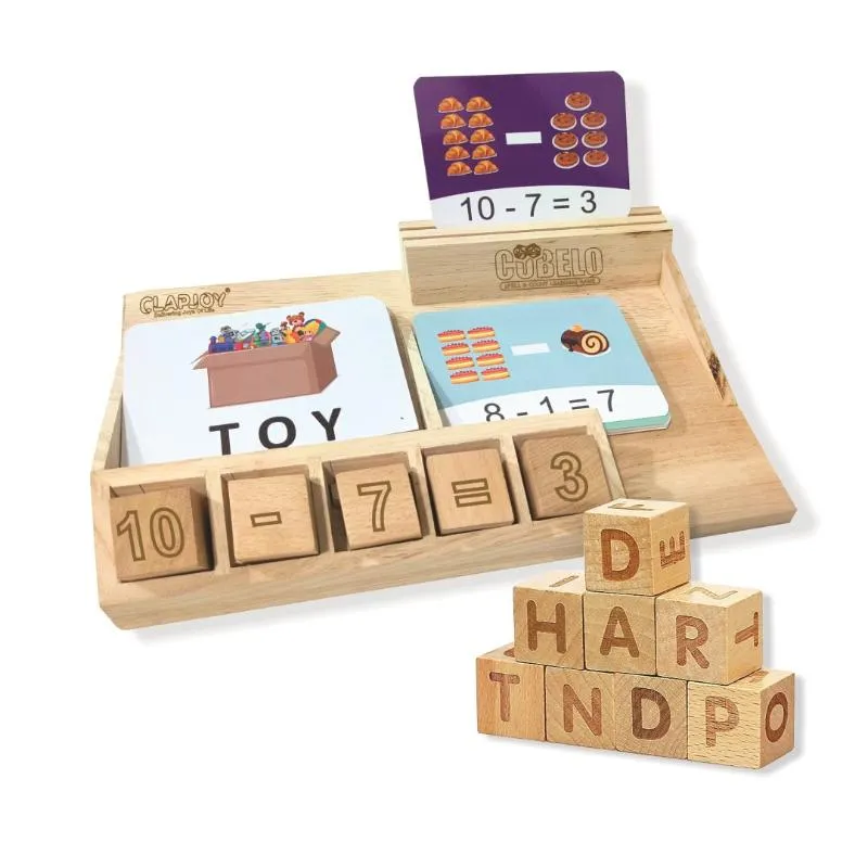 Cubello Learning Educational Word Game & Math Toy with Flash Cards