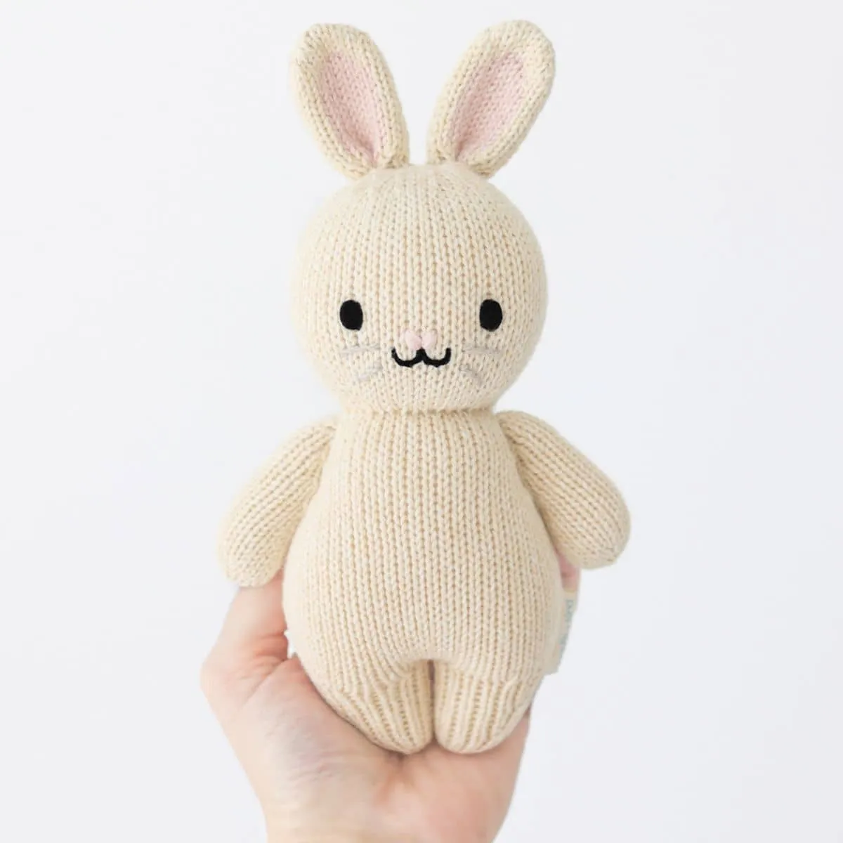 Cuddle   Kind Hand-Knit Doll - Baby Rabbit (oatmeal)