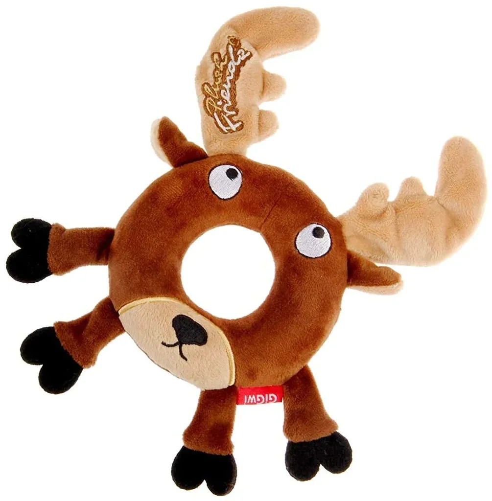 Deer 'Plush Friendz' w/Foam Rubber Ring and Squeaker Medium