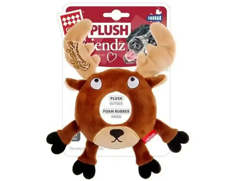 Deer 'Plush Friendz' w/Foam Rubber Ring and Squeaker Medium