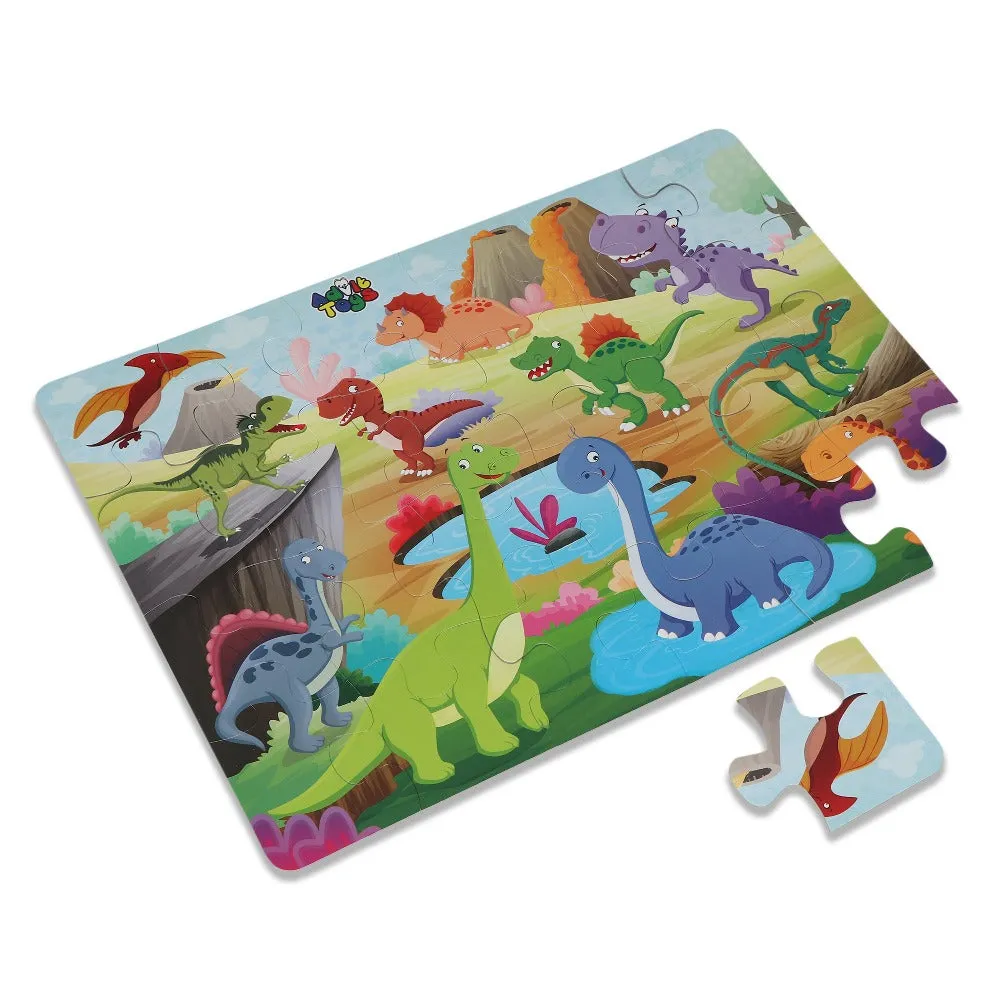 Dinosaurs Jigsaw Puzzle (24 Piece   Educational Fun Fact Book Inside)