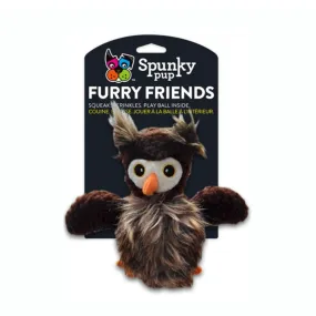 Furry Friends Owl w Ball Squeaker