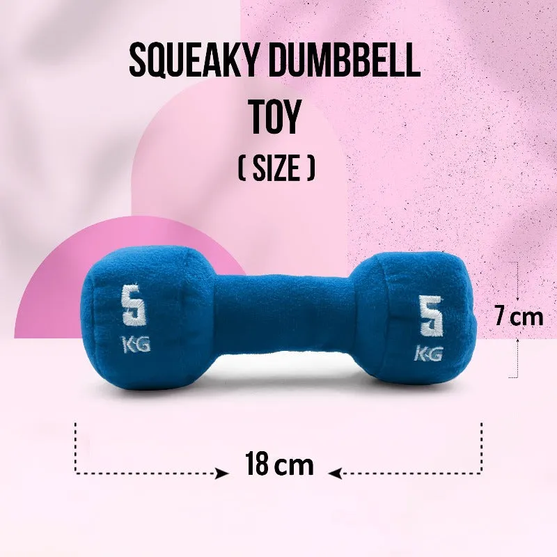 Goofy Tails Gym Series Dumbbell Plush Toy  | Squeaky Toy For Dogs and Puppies