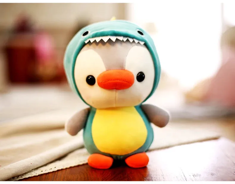 Kawaii Plush Toy Penguin Turns to Dinosaur, Frog, Unicorn, Bee | Cartoon Animal Stuffed Doll | Birthday & Christmas Gift for Kids