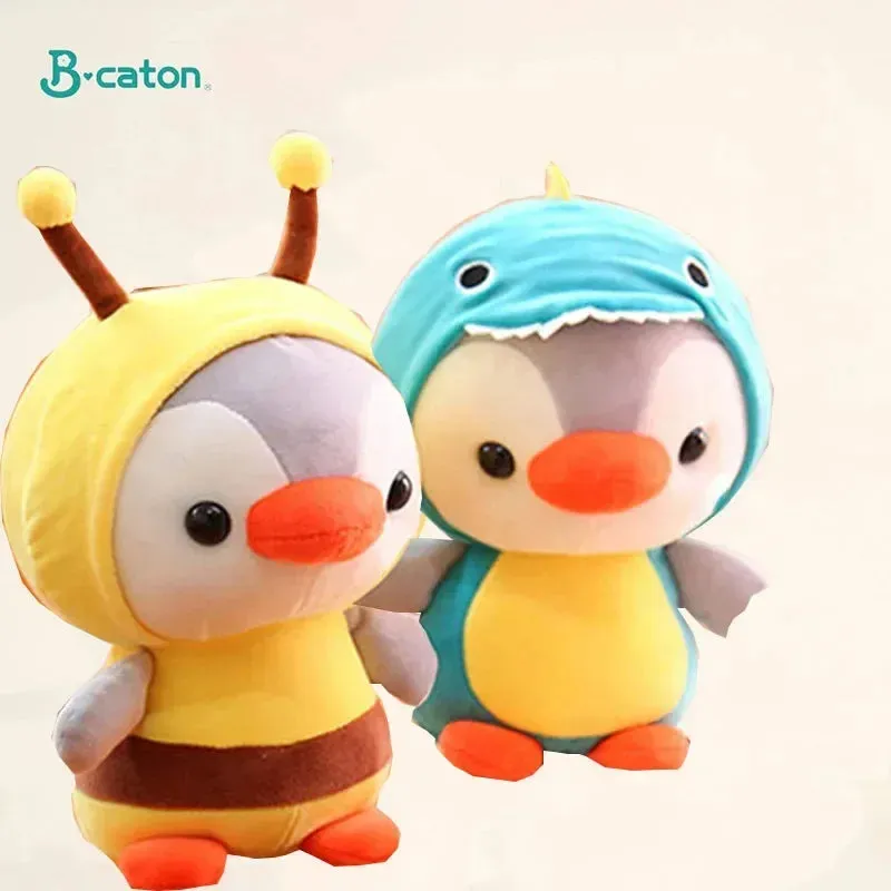 Kawaii Plush Toy Penguin Turns to Dinosaur, Frog, Unicorn, Bee | Cartoon Animal Stuffed Doll | Birthday & Christmas Gift for Kids