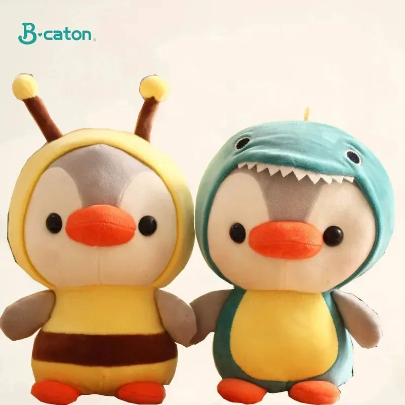 Kawaii Plush Toy Penguin Turns to Dinosaur, Frog, Unicorn, Bee | Cartoon Animal Stuffed Doll | Birthday & Christmas Gift for Kids