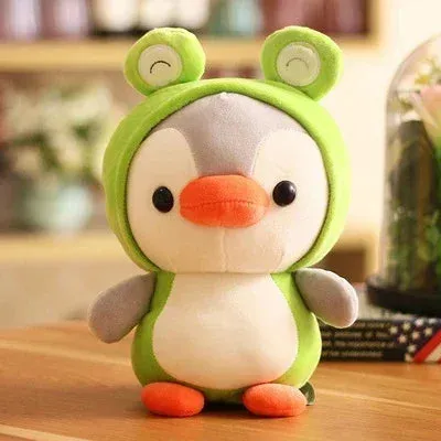 Kawaii Plush Toy Penguin Turns to Dinosaur, Frog, Unicorn, Bee | Cartoon Animal Stuffed Doll | Birthday & Christmas Gift for Kids