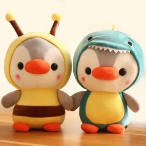 Kawaii Plush Toy Penguin Turns to Dinosaur, Frog, Unicorn, Bee | Cartoon Animal Stuffed Doll | Birthday & Christmas Gift for Kids