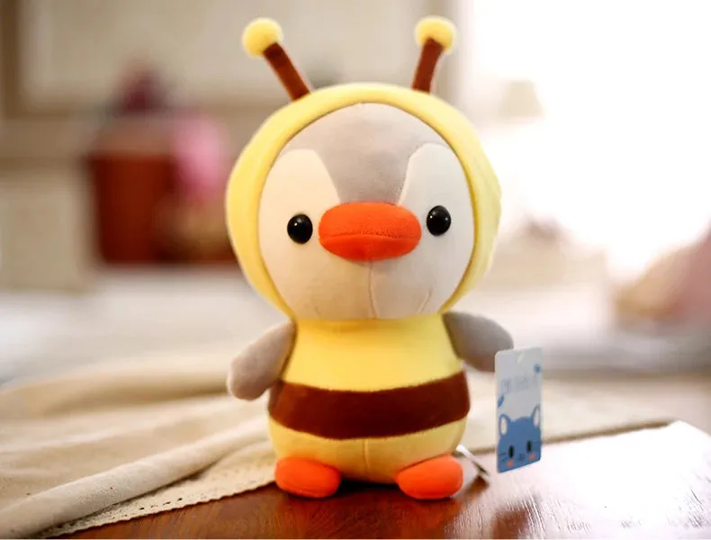 Kawaii Plush Toy Penguin Turns to Dinosaur, Frog, Unicorn, Bee | Cartoon Animal Stuffed Doll | Birthday & Christmas Gift for Kids