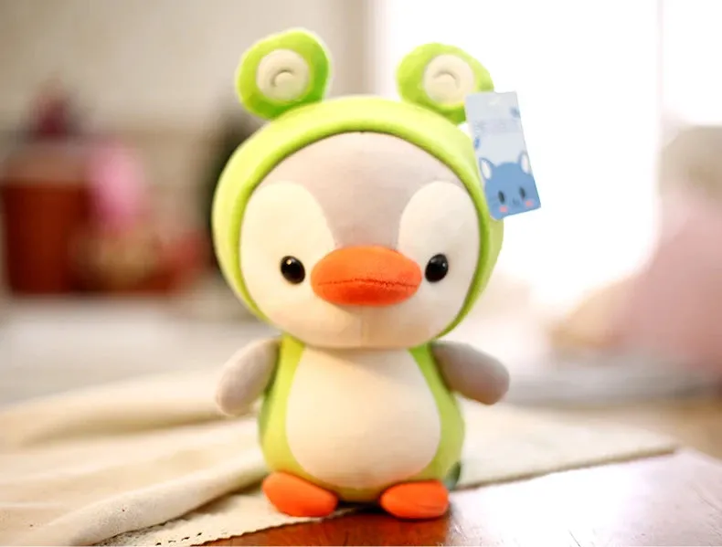 Kawaii Plush Toy Penguin Turns to Dinosaur, Frog, Unicorn, Bee | Cartoon Animal Stuffed Doll | Birthday & Christmas Gift for Kids