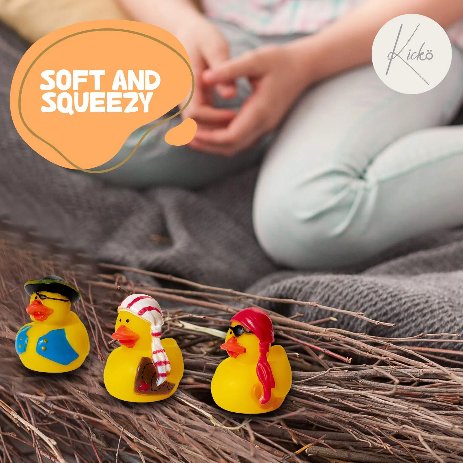 Kicko Mini Pirate Rubber Duckies for Party Favors and Bath Time - 2 Inches, 24