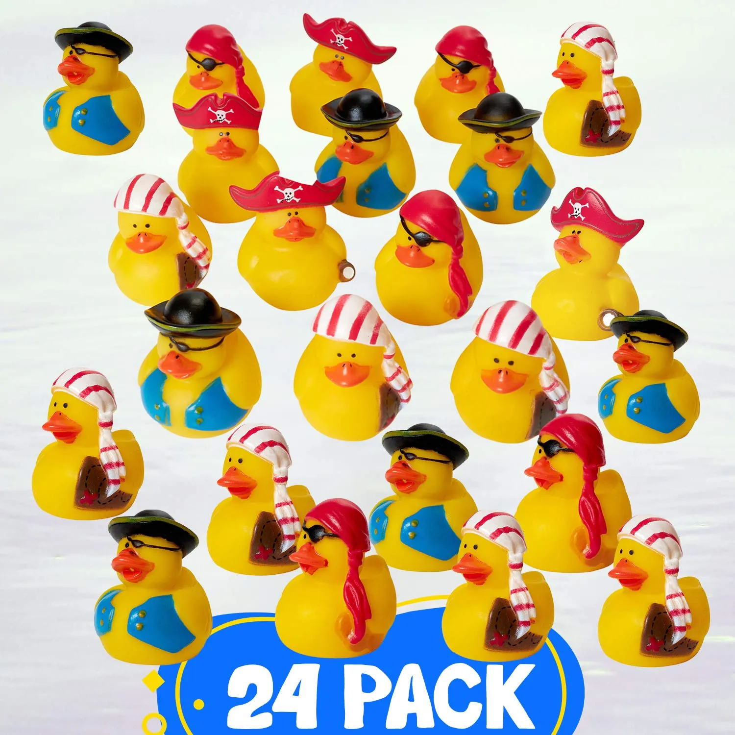 Kicko Mini Pirate Rubber Duckies for Party Favors and Bath Time - 2 Inches, 24