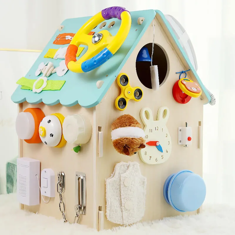 Montessori Wooden Busy House