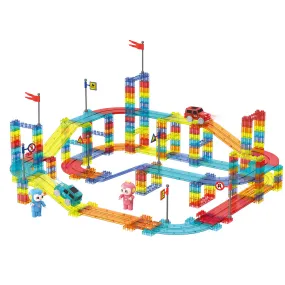 Playpals 240PCS Railcar Magnetic Tiles Blocks Educational Toys Child Gift