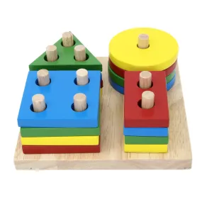 Stack and Sort Geometric Board (multi peg/shape)